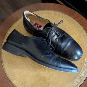 GALLUS Made In Germany Black Leather Square Toe Derby Shoes